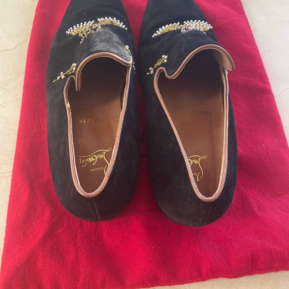 Gorgeous limited addition Christian Louboutin loafers. hand sewn gold tassels - Picture 6 of 8